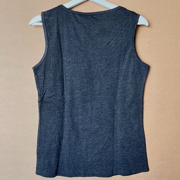 BNWT Folded & Hung brand Sleeveless tee w/black cross design on black tee Size M - Picture 2 of 6